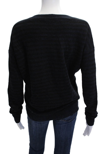 Vince Womens Black Striped Pullover Sweater Long Sleeve Size S