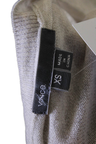 Vince Womens Beige Wool Cashmere Crew Neck Pullover Long Sleeve Size XS