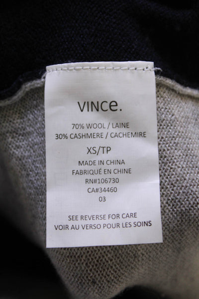 Vince Womens Beige Wool Cashmere Crew Neck Pullover Long Sleeve Size XS
