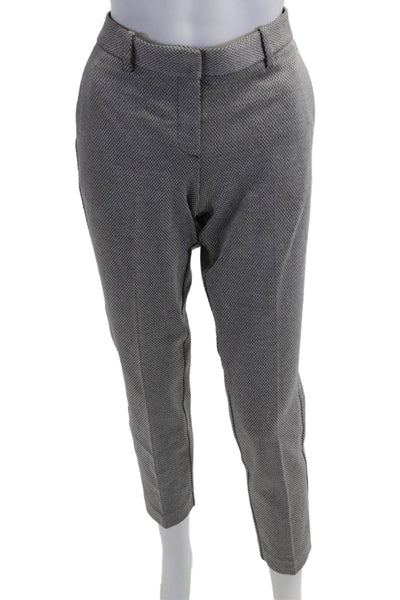 Theory Womens Ankle Cropped Dress Pants Gray Herringbone Size 6