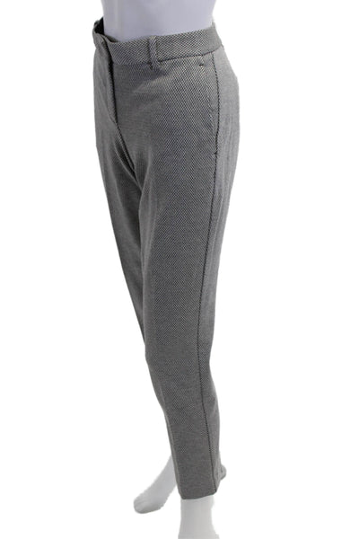 Theory Womens Ankle Cropped Dress Pants Gray Herringbone Size 6