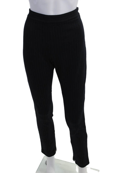 Theory Womens Ankle Dress Pants Black Striped Hook & Eye Size 8