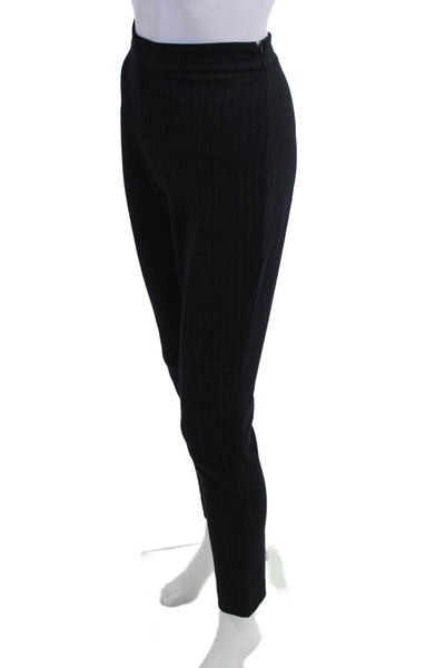Theory Womens Ankle Dress Pants Black Striped Hook & Eye Size 8
