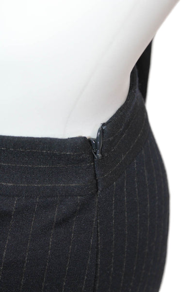 Theory Womens Ankle Dress Pants Black Striped Hook & Eye Size 8