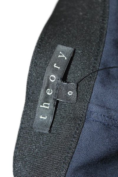 Theory Women Ankle Dress Pants Dark Blue Inseam 28 Size 0