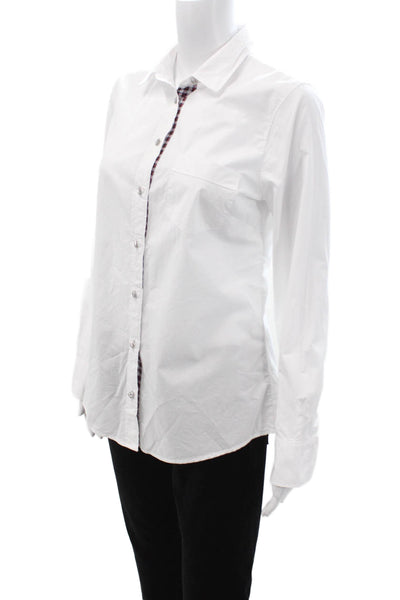 J Crew Womens White Cotton Collared Basic Button Up Shirt Long Sleeve Size S