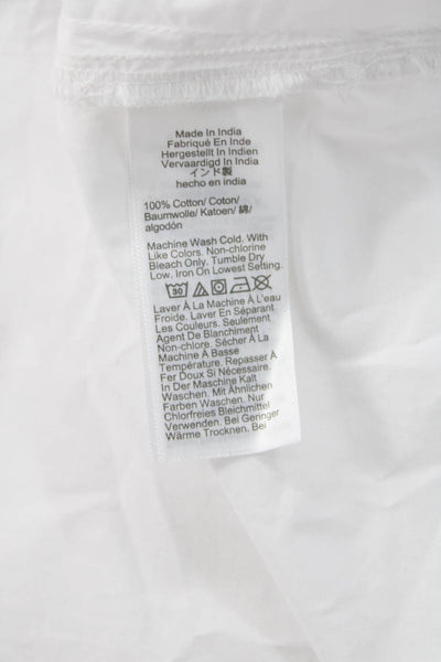 J Crew Womens White Cotton Collared Basic Button Up Shirt Long Sleeve Size S