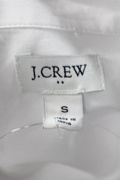 J Crew Womens White Cotton Collared Basic Button Up Shirt Long Sleeve Size S