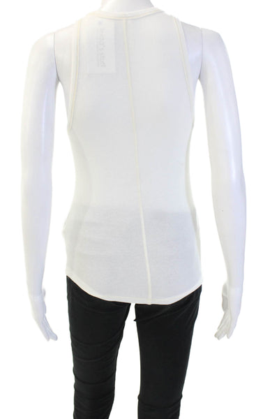 Dion Lee Women White V-Neck Organic Cotton Sleeveless Tank Drawstring Size 4