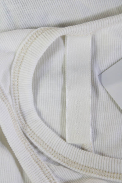 Dion Lee Women White V-Neck Organic Cotton Sleeveless Tank Drawstring Size 4