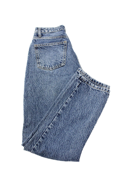 Zara Womens Mom Jeans Blue Denim Mid Rise Inseam 27 Size 2