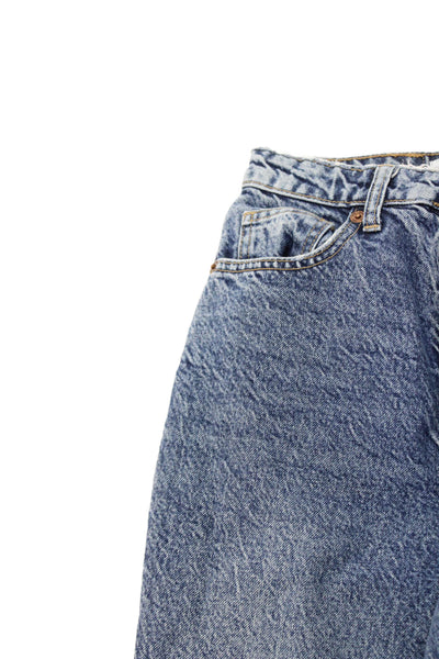 Zara Womens Mom Jeans Blue Denim Mid Rise Inseam 27 Size 2