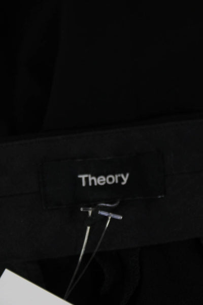 Theory Women Black Wool Ankle Cropped Dress Pants Size 2
