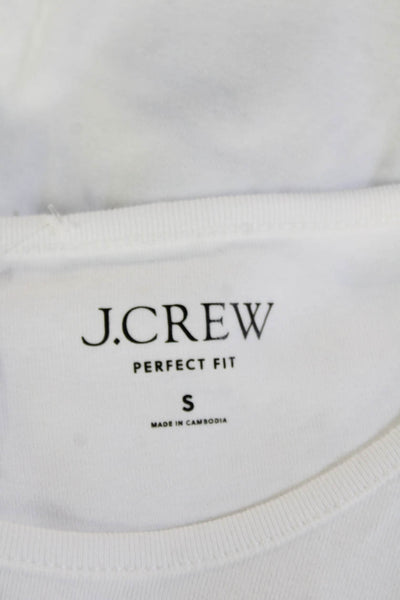J Crew Women Basic White Crew Neck T-Shirt Short Sleeve Cotton Size S