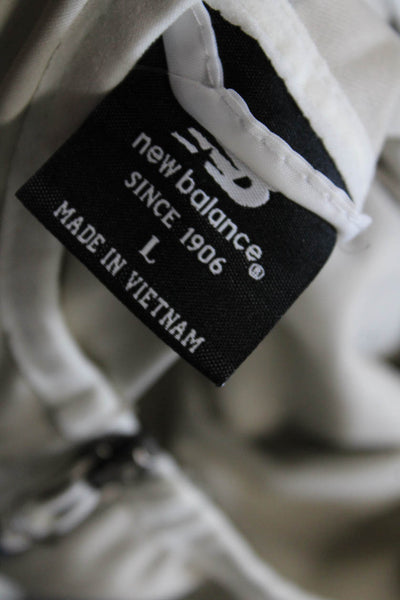 New Balance Mens Pullover Hoodie Beige Zip High Neck Long Sleeve Size L