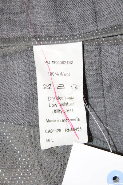 Michael Michael Kors Mens Gray Wool Suit Jacket Collared Button Classic Size 46