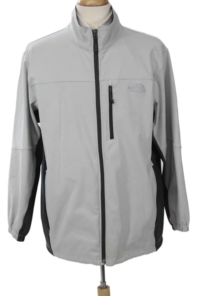 The North Face Mens Windbreaker Jacket Gray Zip High Neck Outdoor Size XL