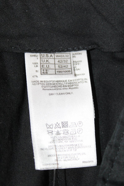 Brooks Brothers Men Dress Pants Black Button Solid Big & Tall Size 42