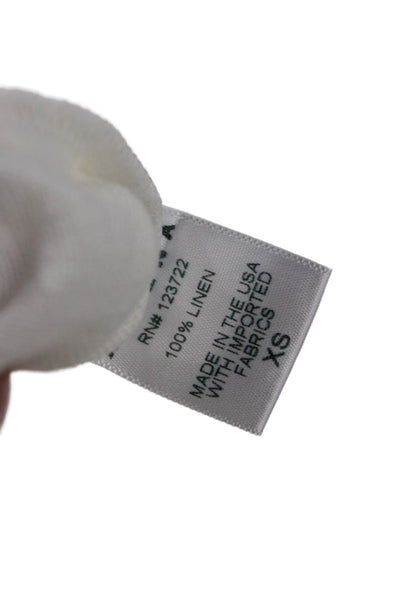 Xirena Unisex White Linen Short Bohemian Long Sleeve Button Dress Size XS