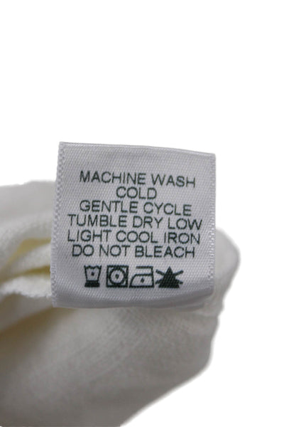 Xirena Unisex White Linen Short Bohemian Long Sleeve Button Dress Size XS