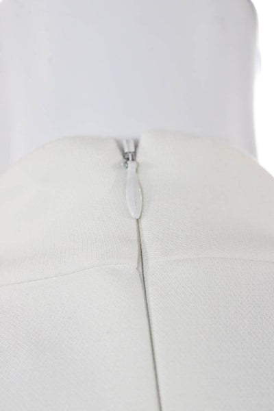 Intermix Womens White Bodycon Dress V Neck Sleeveless Knee Length Zip Size S
