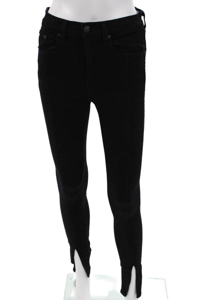 Rag & Bone Jean Womens Skinny Ankle Jeans Black Mid Rise Size 26