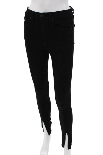 Rag & Bone Jean Womens Skinny Ankle Jeans Black Mid Rise Size 26