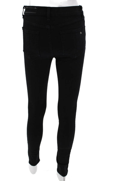 Rag & Bone Jean Womens Skinny Ankle Jeans Black Mid Rise Size 26