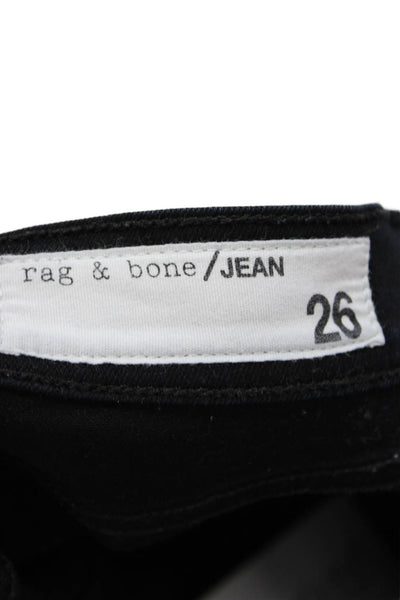 Rag & Bone Jean Womens Skinny Ankle Jeans Black Mid Rise Size 26