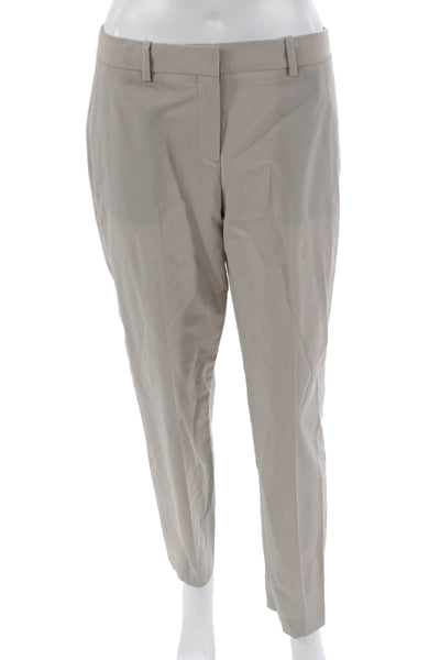 Theory Womens Ankle Dress Pants Beige Wool Button Size 4
