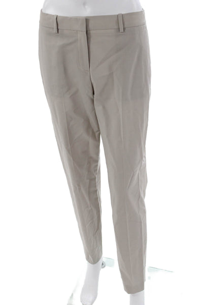Theory Womens Ankle Dress Pants Beige Wool Button Size 4