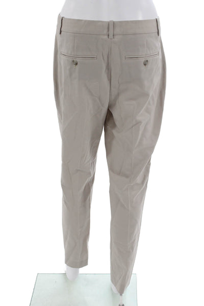 Theory Womens Ankle Dress Pants Beige Wool Button Size 4