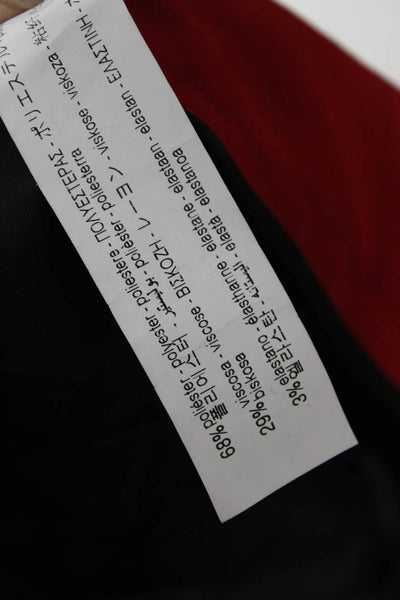 Zara Women Cropped Dress Pants Red Button Closure Size M