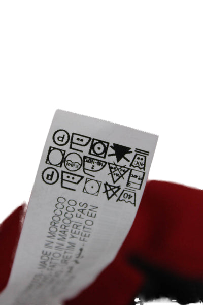 Zara Women Cropped Dress Pants Red Button Closure Size M