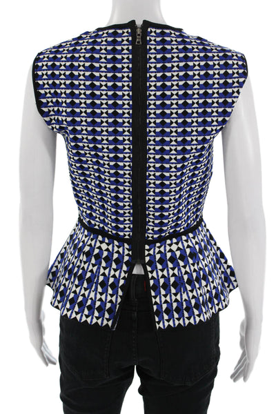 BCBGMAXAZRIA Womens Black Aztec Geometric Sleeveless Blouse Size M