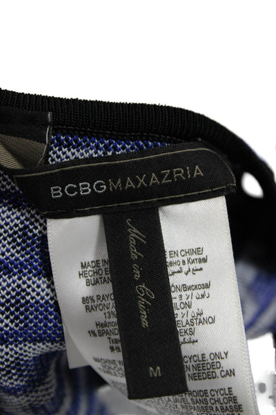 BCBGMAXAZRIA Womens Black Aztec Geometric Sleeveless Blouse Size M