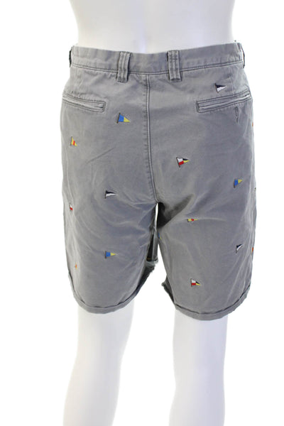 J Crew Mens Chino Shorts Gray Cotton Blend Button Size 36