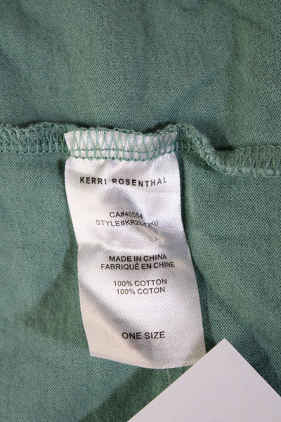 Kerri Rosenthal Womens Green Graphic Crew Neck Jersey Tee Cotton Size M