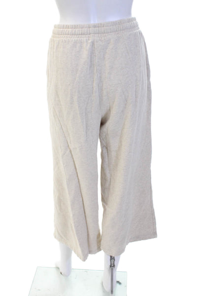 Z Supply Womens Cropped Sweatpants Beige Drawstring Cotton 22in Inseam Size XL