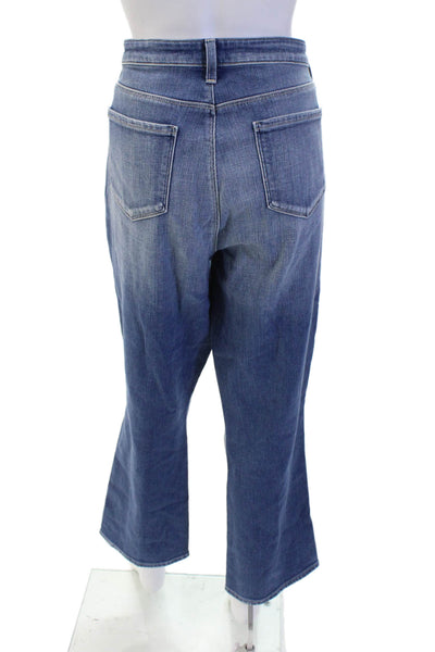 L'Agence Womens Cropped Wide Leg High Rise Blue Jeans Size 34