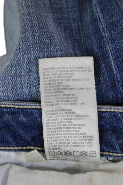 L'Agence Womens Cropped Wide Leg High Rise Blue Jeans Size 34