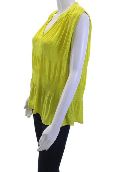 Current Air Womens Tunic Blouse Yellow V-Neck Sleeveless Boho Size XS