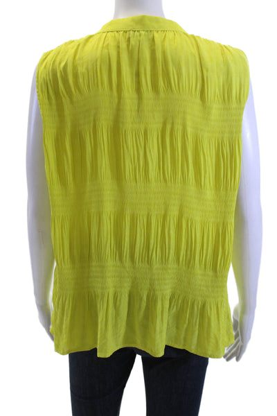Current Air Womens Tunic Blouse Yellow V-Neck Sleeveless Boho Size XS
