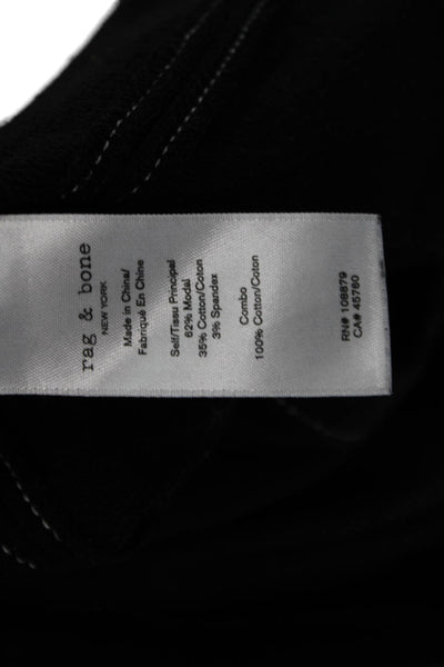 Rag & Bone Womens Cropped Basic T-Shirt Black Round Neck Short Sleeve Size S