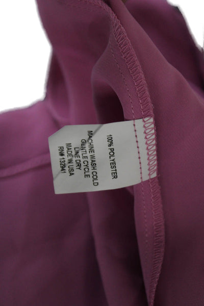 Amanda Uprichard Women Pink High Neck Sleeveless Blouse Polyester Size M