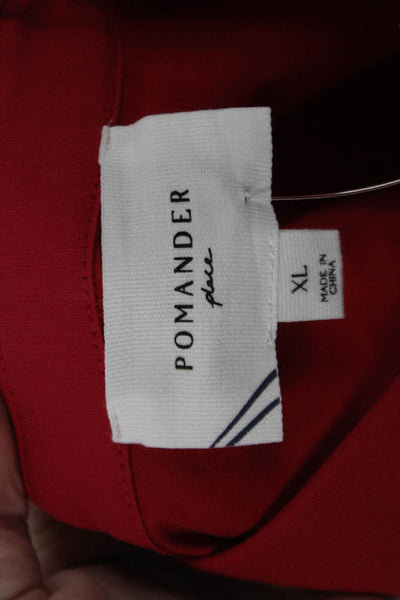 Pomander Place Women Tunic Blouse Red Button Polyester Long Sleeve Size XL