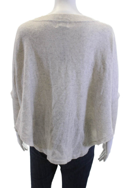 27 Miles Unisex Beige Cashmere Blend Pullover 3/4 Sleeve Size XS
