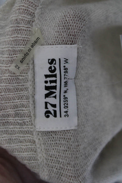 27 Miles Unisex Beige Cashmere Blend Pullover 3/4 Sleeve Size XS