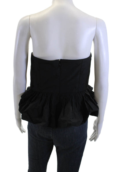 Hunter Bell Womens Sleeveless Tie Neck Black Polyester Top Size 4