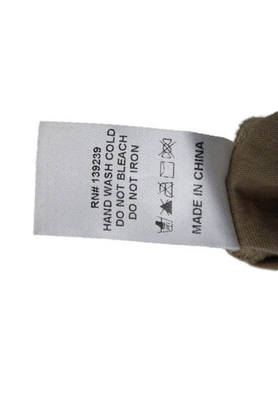 Pomander Place Women Beige Basic T-Shirt Cotton Crew Neck 3/4 Sleeve Size S